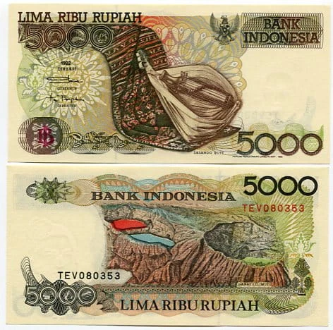 Indonezja 5000 Rupiah 1992 r. UNC