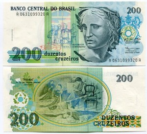 Brazylia 200 Cruzeiros 1990 r. UNC