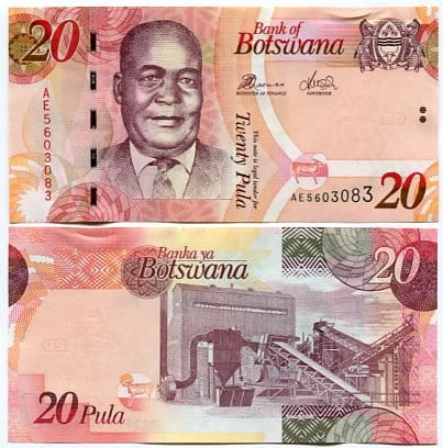 Botswana 20 Pula 2022 r. UNC