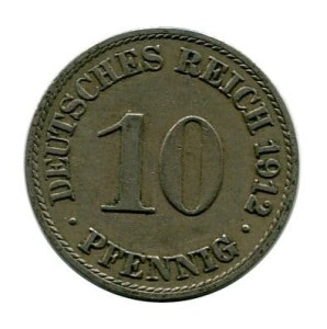 Niemcy 10 Pfennig 1912 r. 