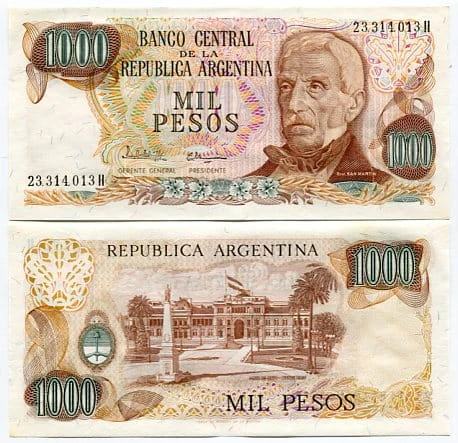Argentyna 1000 Pesos UNC