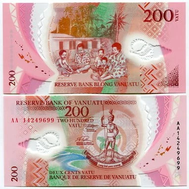 Vanuatu 200 Vatu 2014 r. Polimer UNC