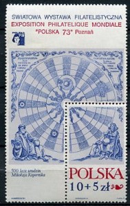 Znaczki 1972 r. 500 rocznica urodzin Mikołaja Kopernika
