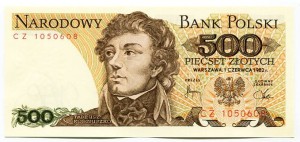 Banknot Polska 500 zł 1982 r. UNC