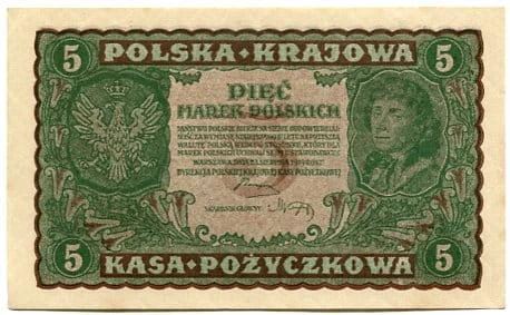 Banknot 5 Marek Polskich 1919 r.