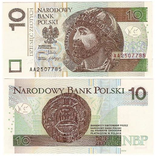 Banknot Polska 10 zł z 2012 r. AA
