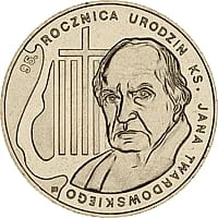 Moneta 2 zł 2010 r. 95. rocznica urodzin ks. Jana Twardowskiego