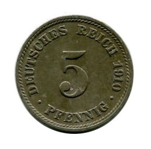 Niemcy 5 Pfennig 1910 r. 