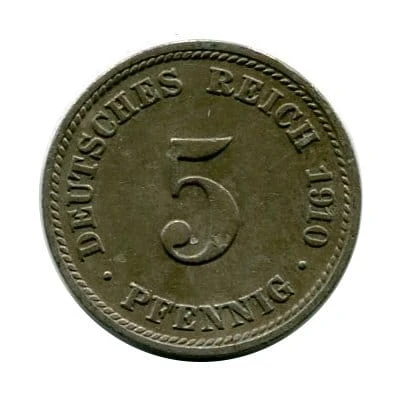 Niemcy 5 Pfennig 1910 r. 