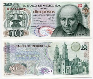 Meksyk 10 Pesos 1977 r. UNC